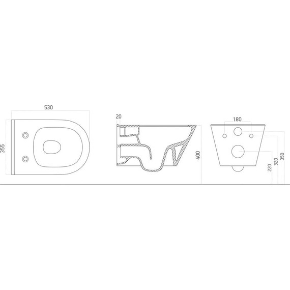 Унитаз-биде подвесной безободковый Boheme Avva 972-2-W с тонкой крышкой микролифт, белый глянцевый - фото 3