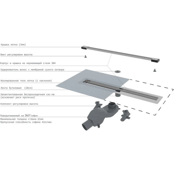 Трап Boheme B&T Infinity 80 см 981-80-CR, chrome, Цвет производителя: chrome - фото 4