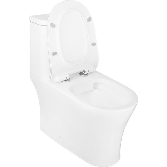 Унитаз-моноблок безободковый Azario Safi AZ-0852 с тонкой крышкой микролифт - фото 3