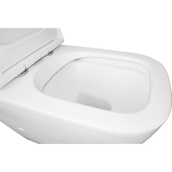 Унитаз-компакт безободковый Azario Mirada S AZ-1288A с тонкой крышкой микролифт, Цвет производителя: белый - фото 10