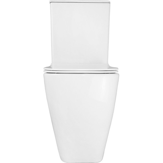 Унитаз-компакт безободковый Azario Mirada S AZ-1288A с тонкой крышкой микролифт, Цвет производителя: белый - фото 12