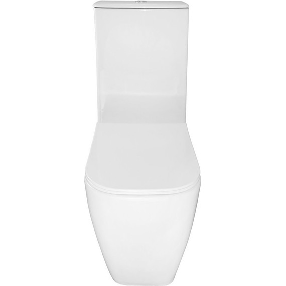 Унитаз-компакт безободковый Azario Mirada S AZ-1288A с тонкой крышкой микролифт, Цвет производителя: белый - фото 4