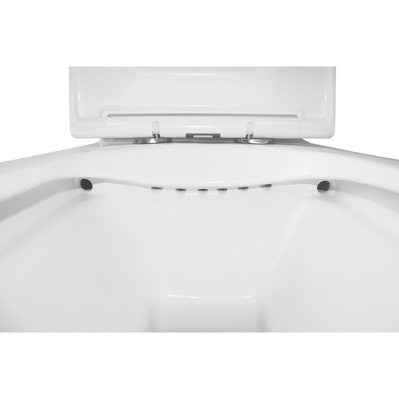 Унитаз-компакт безободковый Azario Mirada S AZ-1288A с тонкой крышкой микролифт, Цвет производителя: белый - фото 8