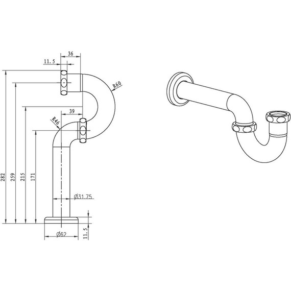 Сифон для умывальника Boheme Imperiale 608, золото - фото 2