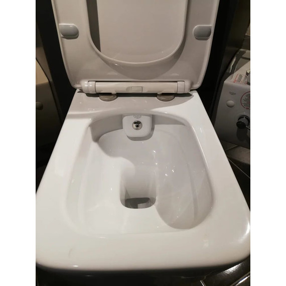 Унитаз-биде подвесной безободковый Boheme Mirage с тонкой крышкой микролифт, белый глянцевый - фото 4