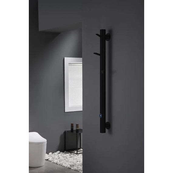 Полотенцесушитель электрический Boheme Uno П1 1300x200 мм 724-B, чёрный матовый, Цвет производителя: чёрный матовый - фото 2