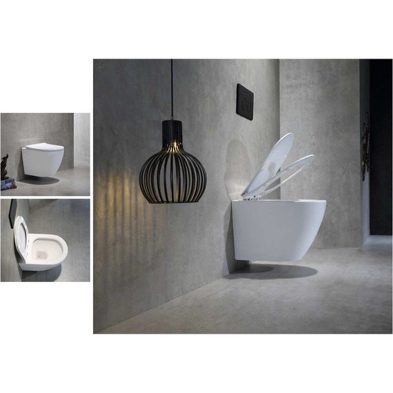 Унитаз подвесной безободковый Тритон Verso 1832 с тонкой крышкой микролифт (система смыва торнадо) - фото 12