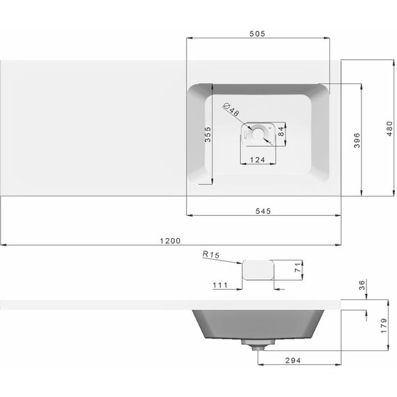 Тумба напольная с раковиной-столешницей Dreja Vega 120 см R 99.0450, белый глянцевый - фото 9