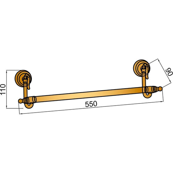 Полотенцедержатель Boheme Medici 10602, бронза - фото 2