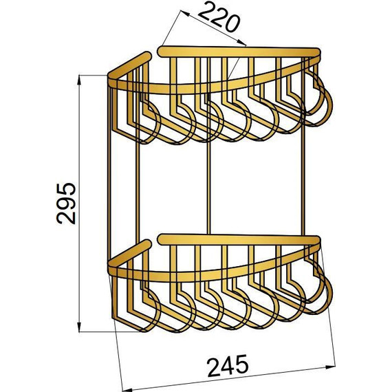 Полочка угловая Boheme Medici 10622, бронза - фото 2