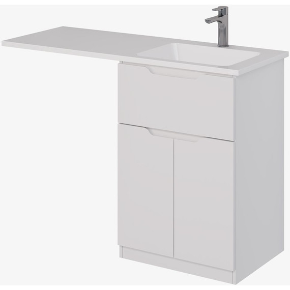 Тумба напольная с раковиной-столешницей Dreja Vega 120 см R 99.0450, белый глянцевый - фото 3