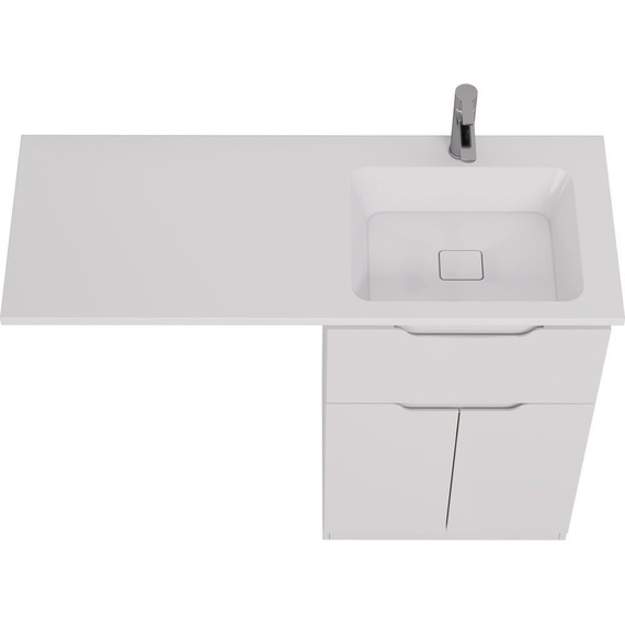 Тумба напольная с раковиной-столешницей Dreja Vega 120 см R 99.0450, белый глянцевый - фото 4