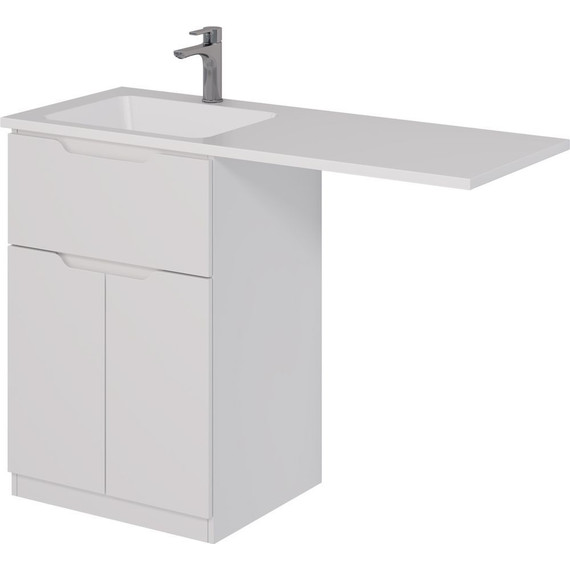 Тумба напольная с раковиной-столешницей Dreja Vega 120 см L 99.0450, белый глянцевый - фото 3