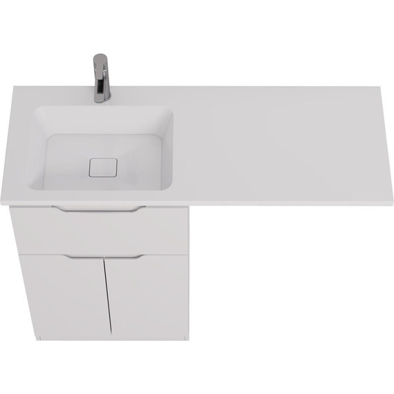 Тумба напольная с раковиной-столешницей Dreja Vega 120 см L 99.0450, белый глянцевый - фото 4