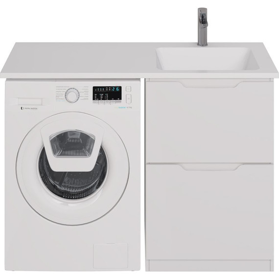 Тумба напольная с раковиной-столешницей Dreja Bona 120 см R 99.0451, белый глянцевый - фото 7