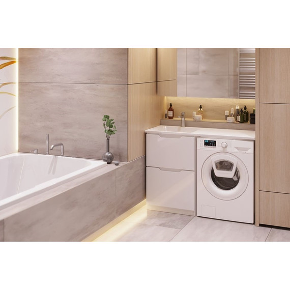 Тумба напольная с раковиной-столешницей Dreja Bona 120 см L 99.0451, белый глянцевый - фото 9