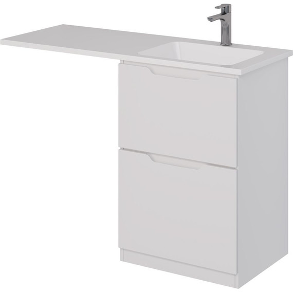 Тумба напольная с раковиной-столешницей Dreja Bona 120 см R 99.0451, белый глянцевый - фото 2