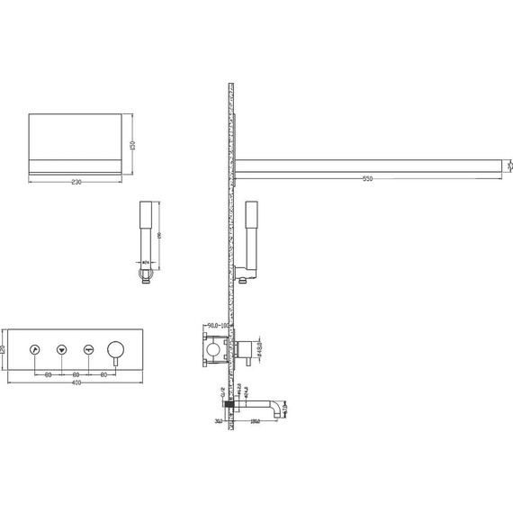 Душевая система для душа Boheme Fusion 130-MW (со скрытой частью) matt white, Цвет производителя: matt white - фото 2