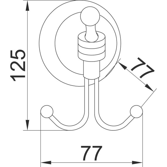 Двойной крючок Boheme Hermitage 10325, бронза - фото 2