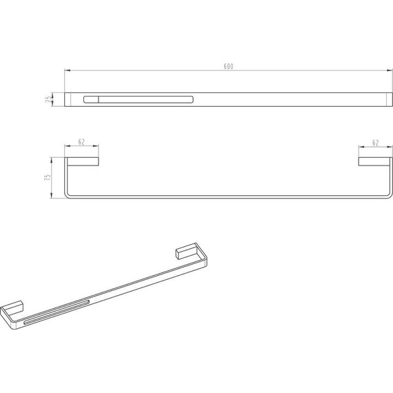Полотенцедержатель Boheme Q 10942-G-B, чёрный/золото, Цвет производителя: чёрный, золото - фото 2