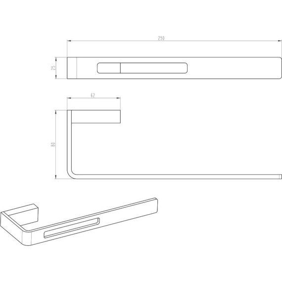 Полотенцедержатель Boheme Q 10945-SGM, shine gun metal, Цвет производителя: shine gun metal - фото 2