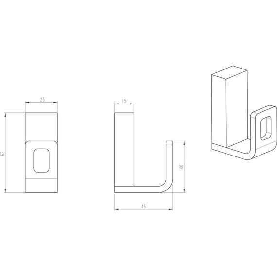 Крючок Boheme Q 10946-NB, nickel brush, Цвет производителя: nickel brush - фото 2
