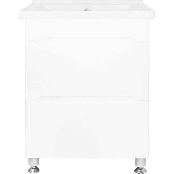 Тумба напольная с раковиной Loranto Арфа 60/2Н см CS00067610 (раковина Миранда 60) белый глянцевый - фото, картинка 3 Тумба напольная с раковиной Loranto Арфа 60/2Н см CS00067610 (раковина Миранда 60) белый глянцевый - фото 3