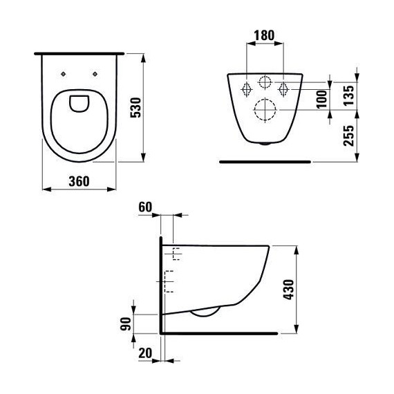 Инсталляция с подвесным унитазом комплект: Laufen Pro rimless ZRU9307615 с подвесным безободковым унитазом, сиденье микролифт, кнопка смыва хром - фото 6