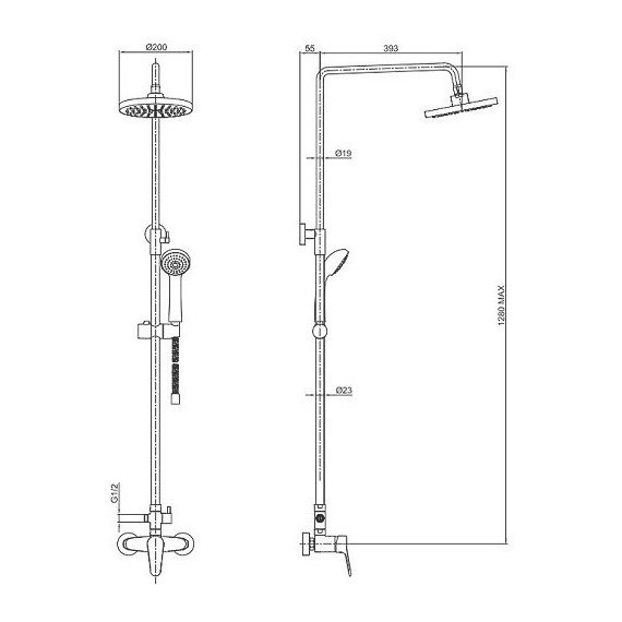 Душевая стойка BRAVAT ECO F9111147C-A-RUS - фото, картинка 2 Душевая стойка BRAVAT ECO F9111147C-A-RUS - фото 2