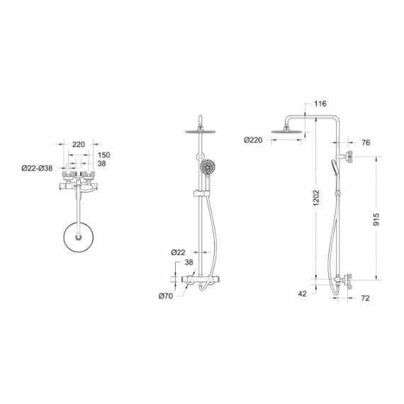 Душевая стойка с термостатом BRAVAT WATERFALL F939114C-A5-RUS - фото, картинка 3 Душевая стойка с термостатом BRAVAT WATERFALL F939114C-A5-RUS - фото 3