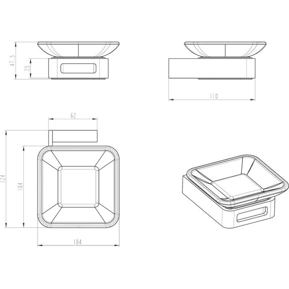 Мыльница Boheme Q 10943-CR-B, black chrome, Цвет производителя: black chrome - фото 2