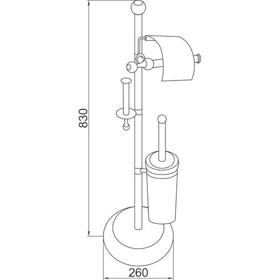 Стойка с держателем и ёршиком Boheme Hermitage 10338, бронза, Цвет производителя: бронза - фото 2