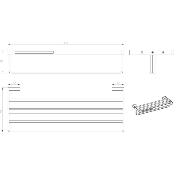 Полка для полотенец Boheme Q 10947-NB, nickel brush, Цвет производителя: nickel brush - фото 2