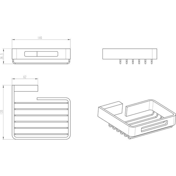 Мыльница Boheme Q 10959-CR-B, black chrome, Цвет производителя: black chrome - фото 2