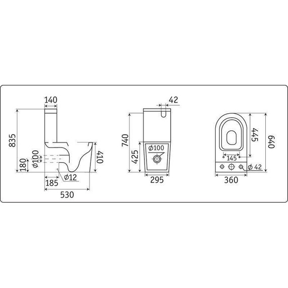 Унитаз-компакт CeramaLux Rimless K2170-1 с крышкой микролифт - фото, картинка 7 Унитаз-компакт CeramaLux Rimless K2170-1 с крышкой микролифт - фото 7