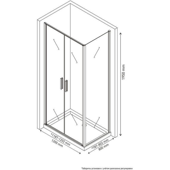 Душевое ограждение Berges Wasserhaus Legos LS-3 120x80 см 061051, хром/прозрачное - фото 3