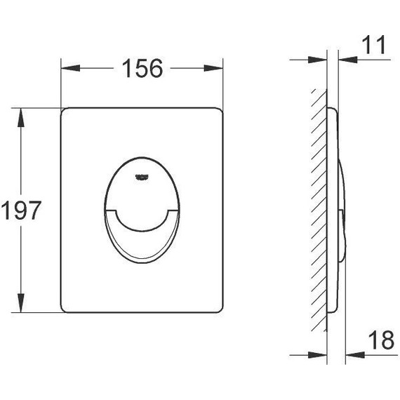 Кнопка смыва Grohe Skate Air 38505KF0, чёрный матовый - фото 2