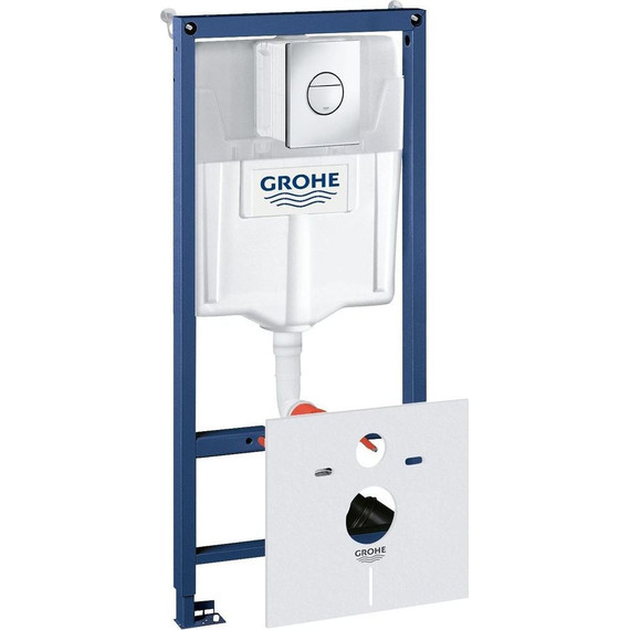 Инсталляция для подвесного унитаза Grohe Rapid SL 38813001 с кнопкой смыва хром - фото 
