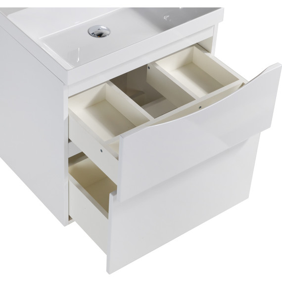 Тумба подвесная с раковиной BelBagno MARINO-H60-700-2C-SO-BL-P 70 см, Bianco Lucido - фото 6