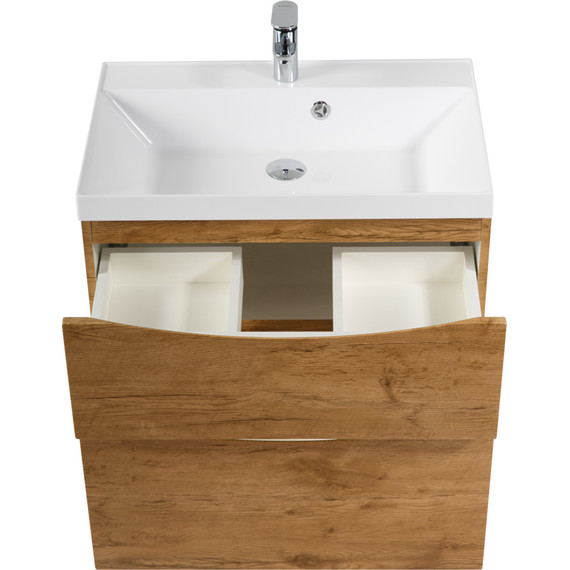 Тумба подвесная с раковиной BelBagno MARINO-H60-600-2C-SO-RN-P 60 см, Rovere Nature - фото 4