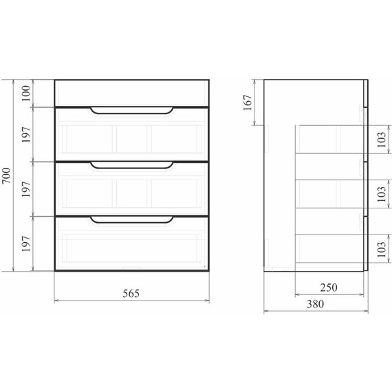 Тумба напольная с раковиной Mirsant Soho quadro 60/2 см с доводчиком, белый - фото 4