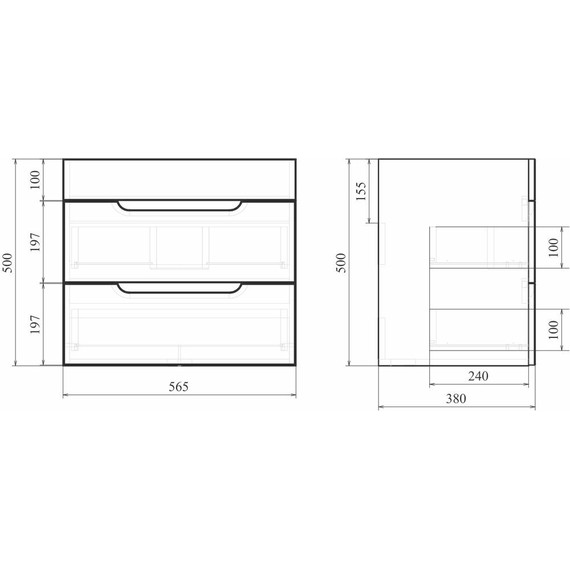 Тумба подвесная с раковиной Mirsant Soho Quadro 60/2 см c доводчиком - фото 5