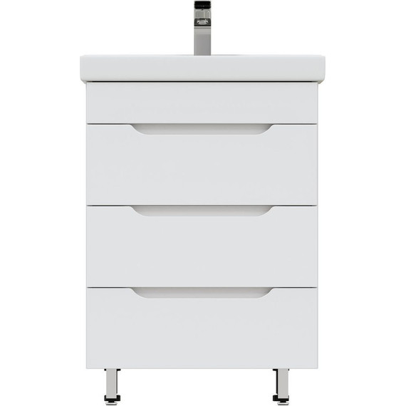 Тумба напольная с раковиной Mirsant Soho quadro 60 см, белый - фото, картинка 3 Тумба напольная с раковиной Mirsant Soho quadro 60 см, белый - фото 3