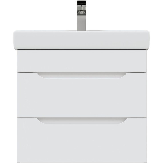 Тумба подвесная с раковиной Mirsant Soho Quadro 60/2 см c доводчиком - фото 2