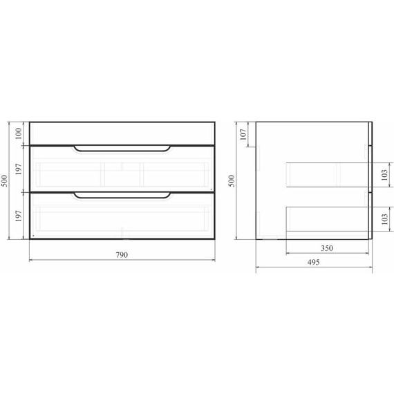 Тумба подвесная с раковиной Mirsant Soho Quadro 80 см - фото 7