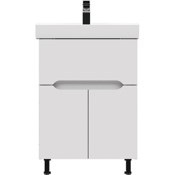 Тумба напольная с раковиной Mirsant Soho Quadro Light 60 см, белый - фото, картинка 3 Тумба напольная с раковиной Mirsant Soho Quadro Light 60 см, белый - фото 3