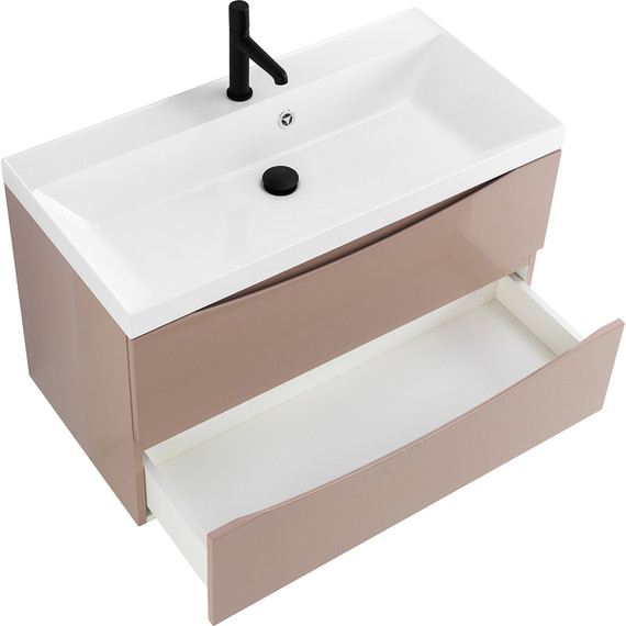 Тумба подвесная с раковиной BelBagno MARINO-900-2C-SO-CL-P 90 см, Cappuccino Lucido - фото 3
