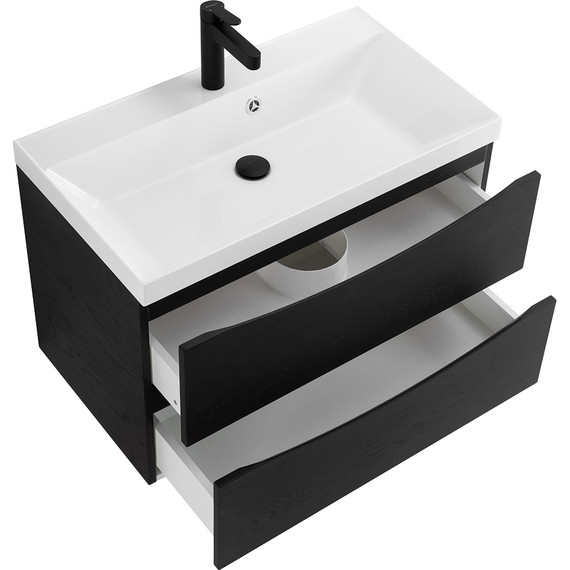 Тумба подвесная с раковиной BelBagno MARINO-800-2C-SO-RCA-P 80 см, Rovere Cioccolato Amaro - фото 5