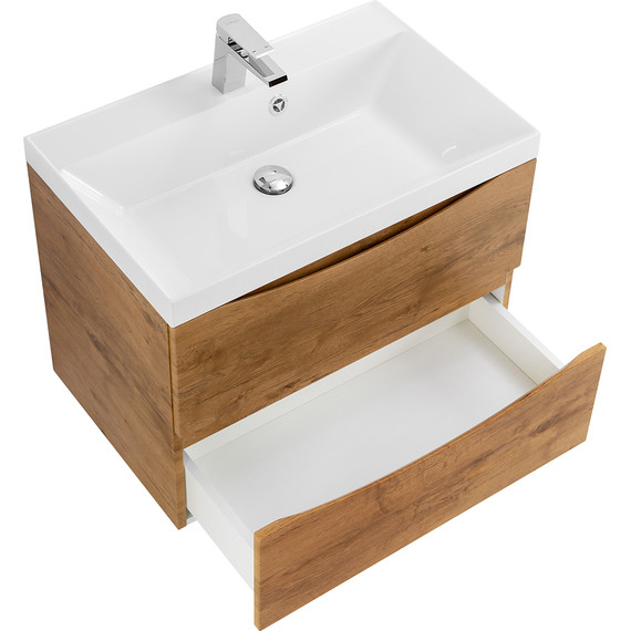 Тумба подвесная с раковиной BelBagno MARINO-700-2C-SO-RN-P 70 см, Rovere Nature - фото 3