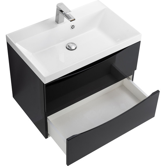Тумба подвесная с раковиной BelBagno MARINO-600-2C-SO-NL-P 60 см, Nero Lucido - фото 3